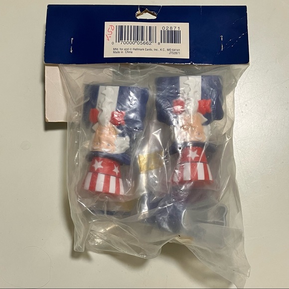 Vintage NWT Hallmark Patriotic Uncle Sam Table Cover Clips - Picture 2 of 7